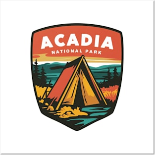 Acadia National Park Camping Badge Posters and Art